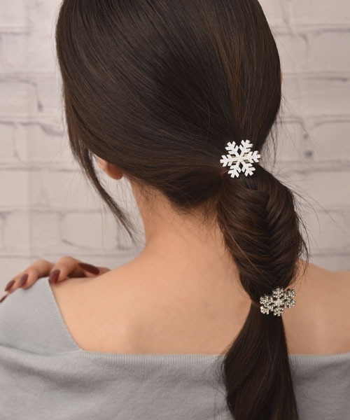 セール】【float】雪の結晶 ヘアクリップ【2個セット】（バレッタ/ヘア