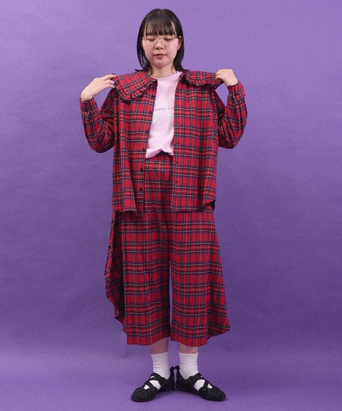 I am I in fact...（アイアムアイインファクト）の「TARTAN CHECK BLOUSE（シャツ/ブラウス・レディース・レッド/ブラック・FREE）」の6枚目の写真