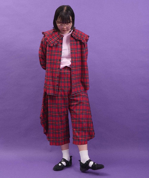 I am I in fact...（アイアムアイインファクト）の「TARTAN CHECK BLOUSE（シャツ/ブラウス・レディース・レッド/ブラック・FREE）」の7枚目の写真