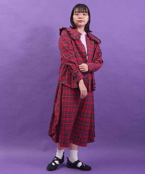 I am I in fact...（アイアムアイインファクト）の「TARTAN CHECK BLOUSE（シャツ/ブラウス・レディース・レッド/ブラック・FREE）」の8枚目の写真