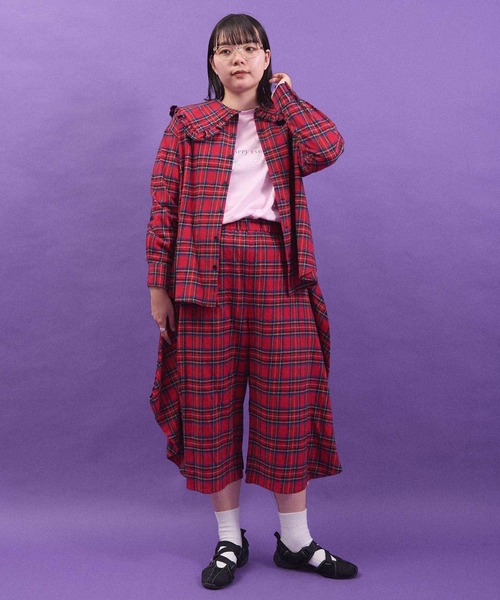 I am I in fact...（アイアムアイインファクト）の「TARTAN CHECK BLOUSE（シャツ/ブラウス・レディース・レッド/ブラック・FREE）」の12枚目の写真