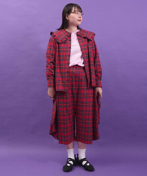 I am I in fact...（アイアムアイインファクト）の「TARTAN CHECK BLOUSE（シャツ/ブラウス・レディース・レッド/ブラック・FREE）」の13枚目の写真