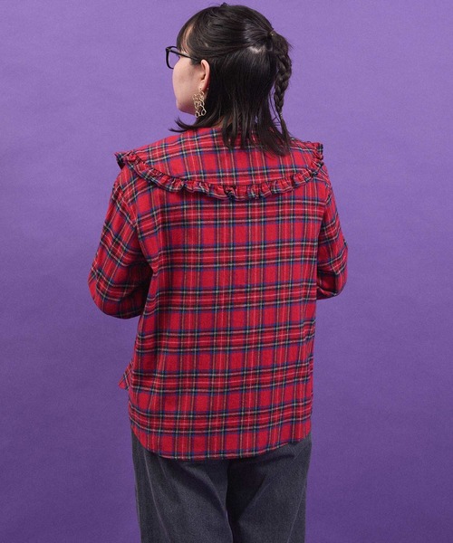 I am I in fact...（アイアムアイインファクト）の「TARTAN CHECK BLOUSE（シャツ/ブラウス・レディース・レッド/ブラック・FREE）」の3枚目の写真