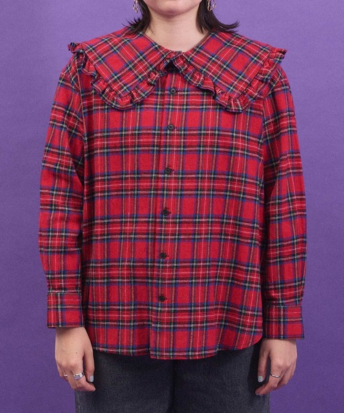 I am I in fact...（アイアムアイインファクト）の「TARTAN CHECK BLOUSE（シャツ/ブラウス・レディース・レッド/ブラック・FREE）」の15枚目の写真
