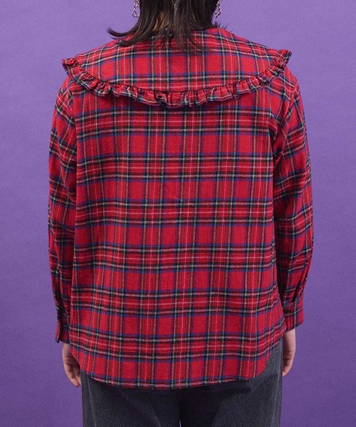 I am I in fact...（アイアムアイインファクト）の「TARTAN CHECK BLOUSE（シャツ/ブラウス・レディース・レッド/ブラック・FREE）」の17枚目の写真