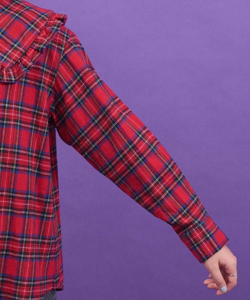 I am I in fact...（アイアムアイインファクト）の「TARTAN CHECK BLOUSE（シャツ/ブラウス・レディース・レッド/ブラック・FREE）」の20枚目の写真