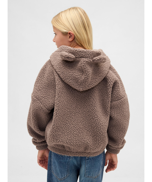 GAP(ギャップ)の「ボア オーバーサイズ くまさん ジップアップパーカー (キッズ)(パーカー・キッズ・ブラック/アイボリー/ライトブラウン・160cm/150cm/140cm/130cm/120cm/110cm)」の7枚目の写真