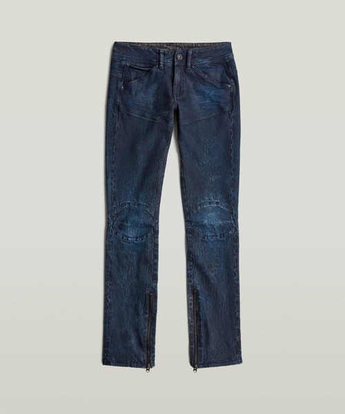 G-STAR(ジースター)の「MOTO 3D SLIM JEANS/レザーライクコーティング加工立体裁断スリムストレートジーンズ/バイカーデニムパンツ/L28(デニムパンツ・レディース・ダークインディゴブルー・24inch/26inch/25inch/27inch)」の6枚目の写真