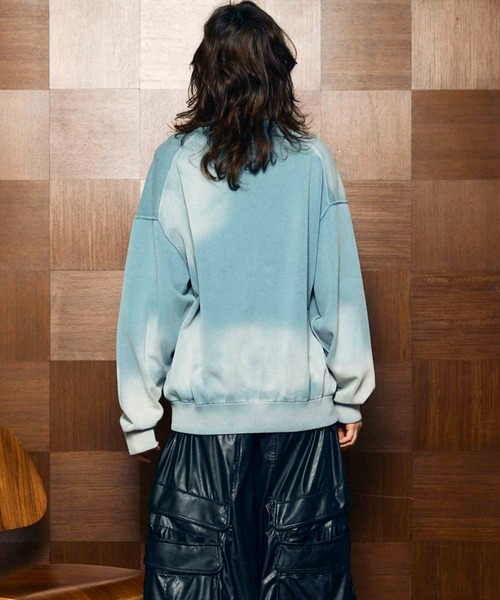 UNISEX》Gradation Dye Prime-Over Crew Neck Knit Pullover