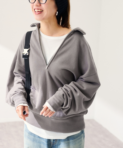FRAMeWORK(フレームワーク)の「DEEP HALF ZIP(スウェット・レディース・グレー/ホワイト・FREE)」の8枚目の写真