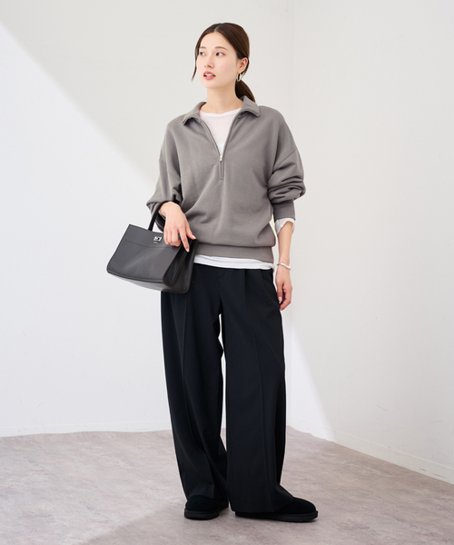 FRAMeWORK(フレームワーク)の「DEEP HALF ZIP(スウェット・レディース・グレー/ホワイト・FREE)」の9枚目の写真
