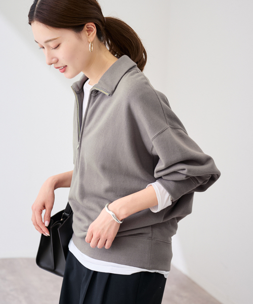 FRAMeWORK(フレームワーク)の「DEEP HALF ZIP(スウェット・レディース・グレー/ホワイト・FREE)」の13枚目の写真
