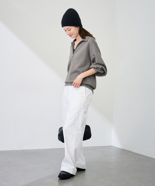 FRAMeWORK(フレームワーク)の「DEEP HALF ZIP(スウェット・レディース・グレー/ホワイト・FREE)」の16枚目の写真