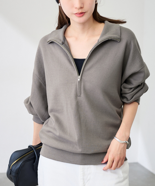 FRAMeWORK(フレームワーク)の「DEEP HALF ZIP(スウェット・レディース・グレー/ホワイト・FREE)」の18枚目の写真