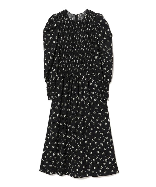 Demi-Luxe BEAMS（デミルクス ビームス）の「BEAMS SALON / ブルーム シャーリング ドレス【セレモニー・オケージョン】［手洗い可］（ワンピース・レディース・ブラック/オリーブ・36/38）」の2枚目の写真