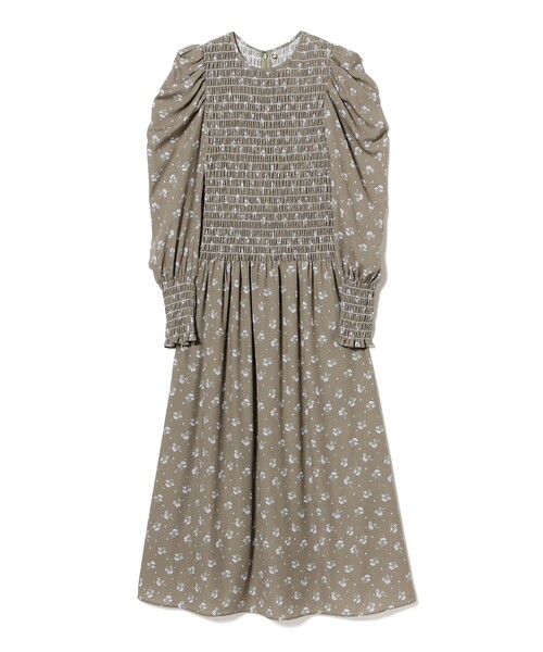 Demi-Luxe BEAMS（デミルクス ビームス）の「BEAMS SALON / ブルーム シャーリング ドレス【セレモニー・オケージョン】［手洗い可］（ワンピース・レディース・ブラック/オリーブ・36/38）」の10枚目の写真