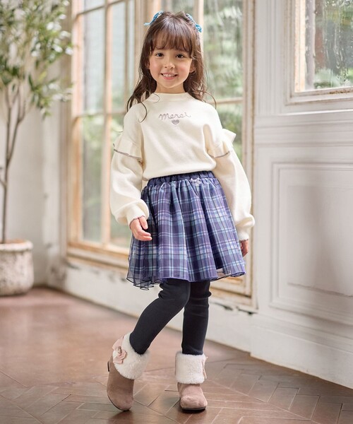 ANY（エニィ）の「肩フリル しあわせタッチニット（ニット/セーター・キッズ・サックスブルー系/アイボリー系/ピンク系/ブラック系・130/110/120）」の11枚目の写真