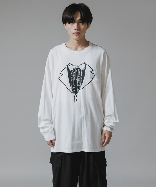 TAKAHIROMIYASHITATheSoloIst.（タカヒロミヤシタザソロイスト）の「TAKAHIROMIYASHITATheSoloIst./タカヒロミヤシタザソロイスト trompe クルーネック Tシャツ メッセージプリント（Tシャツ/カットソー・メンズ・ホワイト/ブラック・L/M）」の16枚目の写真