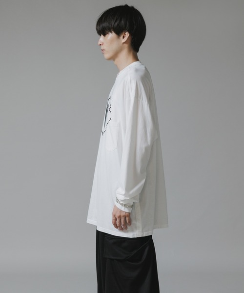 TAKAHIROMIYASHITATheSoloIst.（タカヒロミヤシタザソロイスト）の「TAKAHIROMIYASHITATheSoloIst./タカヒロミヤシタザソロイスト trompe クルーネック Tシャツ メッセージプリント（Tシャツ/カットソー・メンズ・ホワイト/ブラック・L/M）」の17枚目の写真