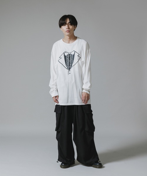 TAKAHIROMIYASHITATheSoloIst.（タカヒロミヤシタザソロイスト）の「TAKAHIROMIYASHITATheSoloIst./タカヒロミヤシタザソロイスト trompe クルーネック Tシャツ メッセージプリント（Tシャツ/カットソー・メンズ・ホワイト/ブラック・L/M）」の5枚目の写真