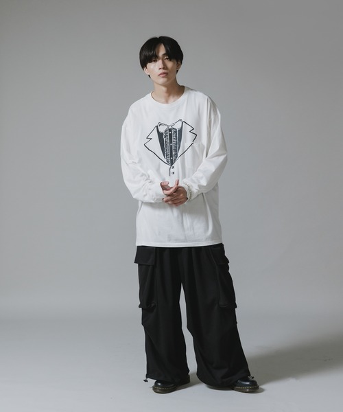 TAKAHIROMIYASHITATheSoloIst.（タカヒロミヤシタザソロイスト）の「TAKAHIROMIYASHITATheSoloIst./タカヒロミヤシタザソロイスト trompe クルーネック Tシャツ メッセージプリント（Tシャツ/カットソー・メンズ・ホワイト/ブラック・L/M）」の7枚目の写真