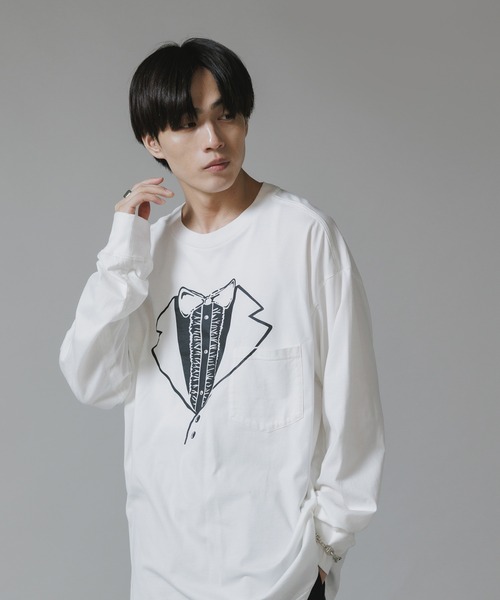 TAKAHIROMIYASHITATheSoloIst.（タカヒロミヤシタザソロイスト）の「TAKAHIROMIYASHITATheSoloIst./タカヒロミヤシタザソロイスト trompe クルーネック Tシャツ メッセージプリント（Tシャツ/カットソー・メンズ・ホワイト/ブラック・L/M）」の3枚目の写真