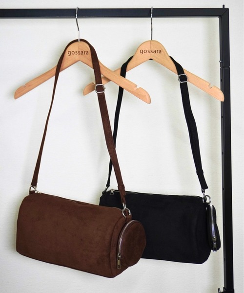gossara(ゴサラ)の「スエード横長ショルダーBAG(ショルダーバッグ・レディース・ブラック/ダークブラウン・FREE)」の8枚目の写真