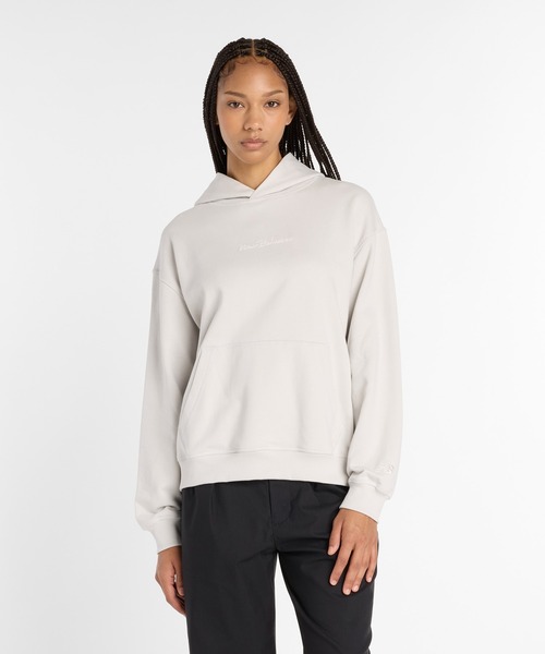 NEW BALANCE（ニューバランス）の「Athletics Script フーディ（パーカー・レディース・ブラック/ヘザーグレー/ライトグリーン・SMALL/MEDIUM/LARGE/X-LARGE）」の3枚目の写真