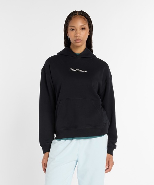 NEW BALANCE（ニューバランス）の「Athletics Script フーディ（パーカー・レディース・ブラック/ヘザーグレー/ライトグリーン・SMALL/MEDIUM/LARGE/X-LARGE）」の4枚目の写真