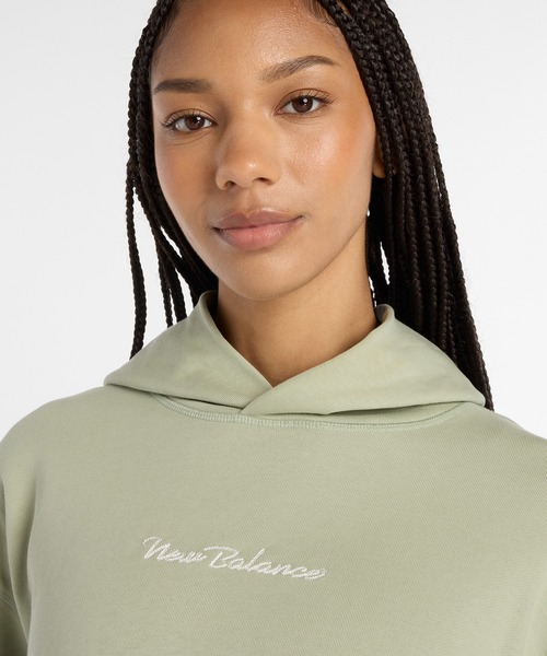 NEW BALANCE（ニューバランス）の「Athletics Script フーディ（パーカー・レディース・ブラック/ヘザーグレー/ライトグリーン・SMALL/MEDIUM/LARGE/X-LARGE）」の19枚目の写真
