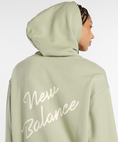 NEW BALANCE（ニューバランス）の「Athletics Script フーディ（パーカー・レディース・ブラック/ヘザーグレー/ライトグリーン・SMALL/MEDIUM/LARGE/X-LARGE）」の20枚目の写真