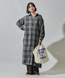 ネルシャツ チェック ワンピース シャツ ワンピース」に該当する