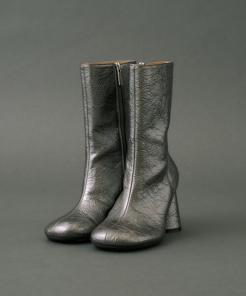 Cone Heel Round Boots｜美脚見え/細見え/歩きやすい/秋服（ブーツ