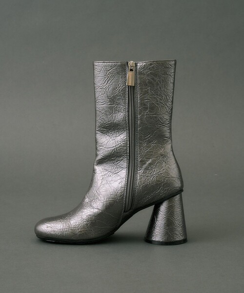 セール】Cone Heel Round Boots｜美脚見え/細見え/歩きやすい/秋服