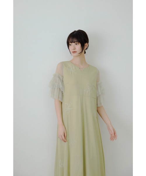 niana(ニアナ)の「エンブロイダリードレス チュール フリル袖 マタニティ 妊婦 結婚式 二次会 成人式 同窓会 パーティードレス オケージョンドレス お呼ばれワンピース(ドレス・レディース・ブルー/ブラック/イエロー・S/M/L)」の18枚目の写真