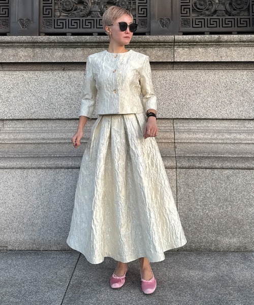 JENNE（ジェンヌ）の「ジャガードクラシカルジャケット（その他アウター・レディース・ブラック/アイボリー・MEDIUM/SMALL/LARGE）」の6枚目の写真