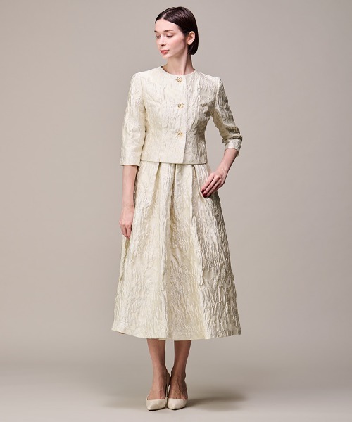 JENNE（ジェンヌ）の「ジャガードクラシカルジャケット（その他アウター・レディース・ブラック/アイボリー・MEDIUM/SMALL/LARGE）」の9枚目の写真
