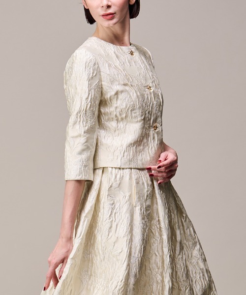 JENNE（ジェンヌ）の「ジャガードクラシカルジャケット（その他アウター・レディース・ブラック/アイボリー・MEDIUM/SMALL/LARGE）」の10枚目の写真