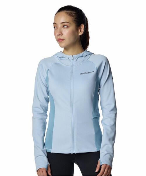 UNDER ARMOUR(アンダーアーマー)の「UAコールドウェザー プロ フルジップ フーディー(トレーニング/レディース)(その他トップス・レディース・ブルー系・L/M/S/XL)」の1枚目の写真