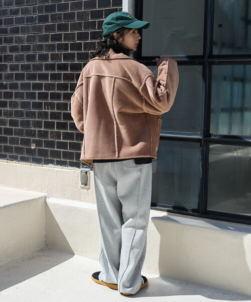 襟付き リバーシブル コーデュロイボアジャケット（ブルゾン