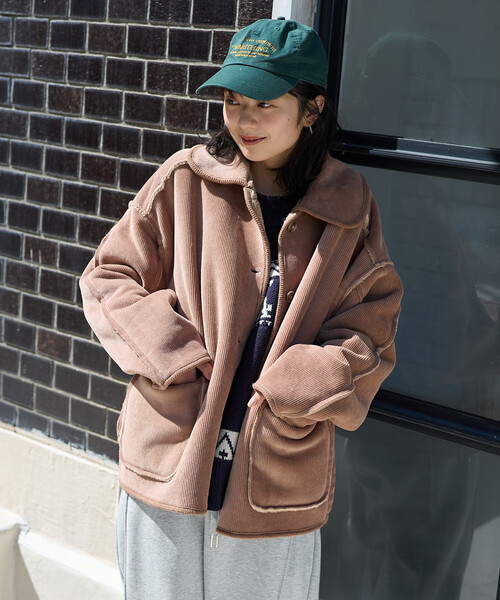 ブラウン ボンバージャケット コーデュロイ襟付き ブラウン ボンバージャケット コーデュロイ襟付き FREAK'S STORE/襟