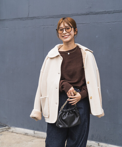 セール】襟付き リバーシブル コーデュロイボアジャケット（ブルゾン