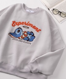 【71】【Disney/ディズニー】ミッキーマウス／スティッチ／チップ＆デール サガラ刺繍 裏起毛 スウェット