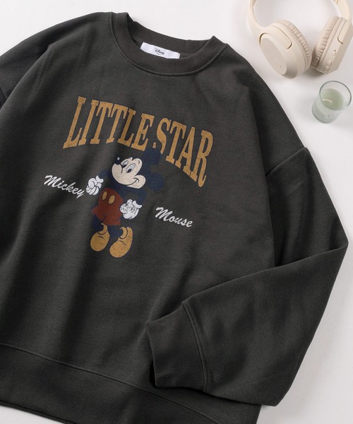 Disney（ディズニー）の「【71】【Disney/ディズニー】ミッキーマウス／スティッチ／チップ＆デール サガラ刺繍 裏起毛 スウェット（スウェット・レディース・アッシュグレー/ブルー/グレー系その他/ブラック/カーキ/ワイン/ライトグレー/マスタード・M/L）」の2枚目の写真