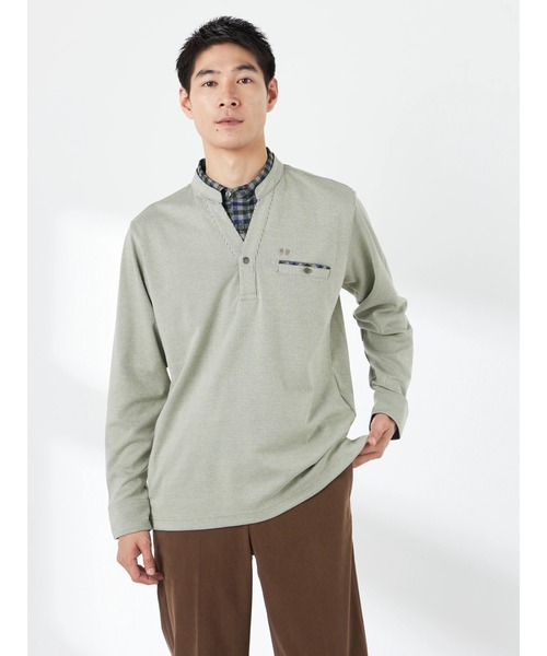 ERL ポロシャツ ストライプインナー付き ポロシャツ ストライプ袖 M ストライプ長袖ポロ（ポロシャツ）｜McGREGOR（マックレガー）の