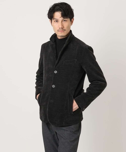 MK MICHEL KLEIN HOMME （エムケーミッシェルクランオム）の「【大人の艶感/４サイズ展開/ストレッチ】ワッフルモールコンバーチブルジャケット（テーラードジャケット・メンズ・チャコールグレー/ブラック・48/46）」の10枚目の写真