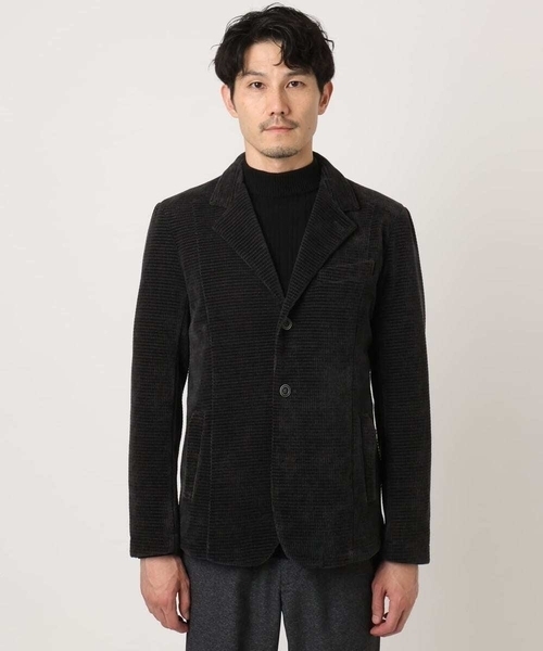 MK MICHEL KLEIN HOMME （エムケーミッシェルクランオム）の「【大人の艶感/４サイズ展開/ストレッチ】ワッフルモールコンバーチブルジャケット（テーラードジャケット・メンズ・チャコールグレー/ブラック・48/46）」の16枚目の写真