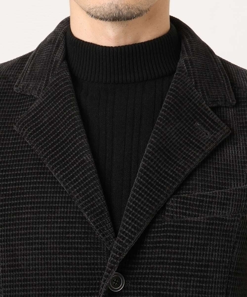 MK MICHEL KLEIN HOMME （エムケーミッシェルクランオム）の「【大人の艶感/４サイズ展開/ストレッチ】ワッフルモールコンバーチブルジャケット（テーラードジャケット・メンズ・チャコールグレー/ブラック・48/46）」の19枚目の写真