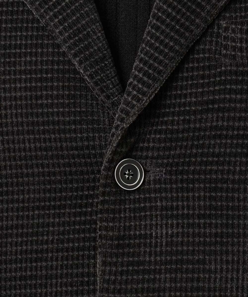 MK MICHEL KLEIN HOMME （エムケーミッシェルクランオム）の「【大人の艶感/４サイズ展開/ストレッチ】ワッフルモールコンバーチブルジャケット（テーラードジャケット・メンズ・チャコールグレー/ブラック・48/46）」の20枚目の写真
