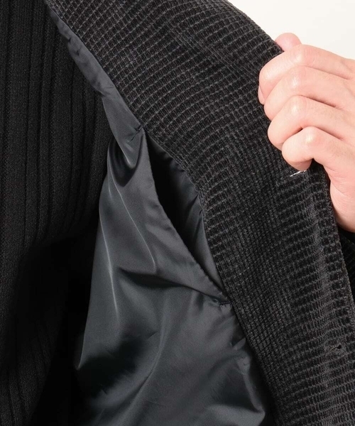 MK MICHEL KLEIN HOMME （エムケーミッシェルクランオム）の「【大人の艶感/４サイズ展開/ストレッチ】ワッフルモールコンバーチブルジャケット（テーラードジャケット・メンズ・チャコールグレー/ブラック・48/46）」の22枚目の写真